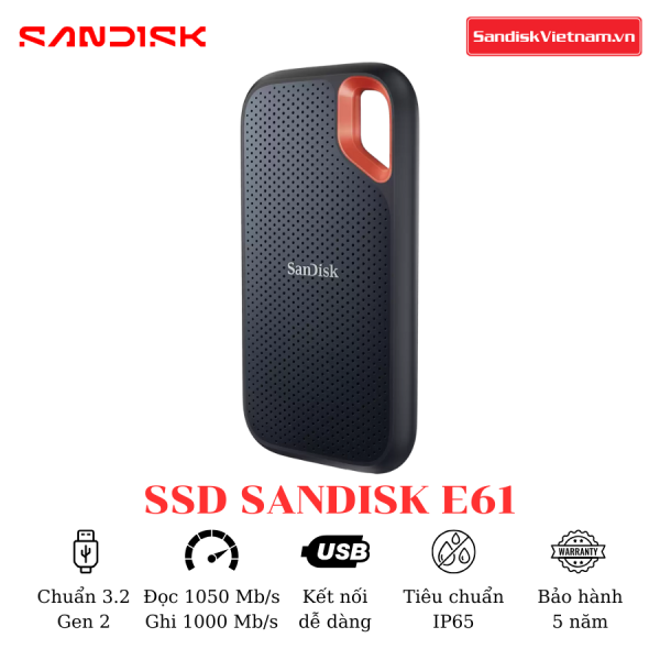Ổ cứng di động SSD Sandisk Extreme Portable E61 8TB - Ảnh 2
