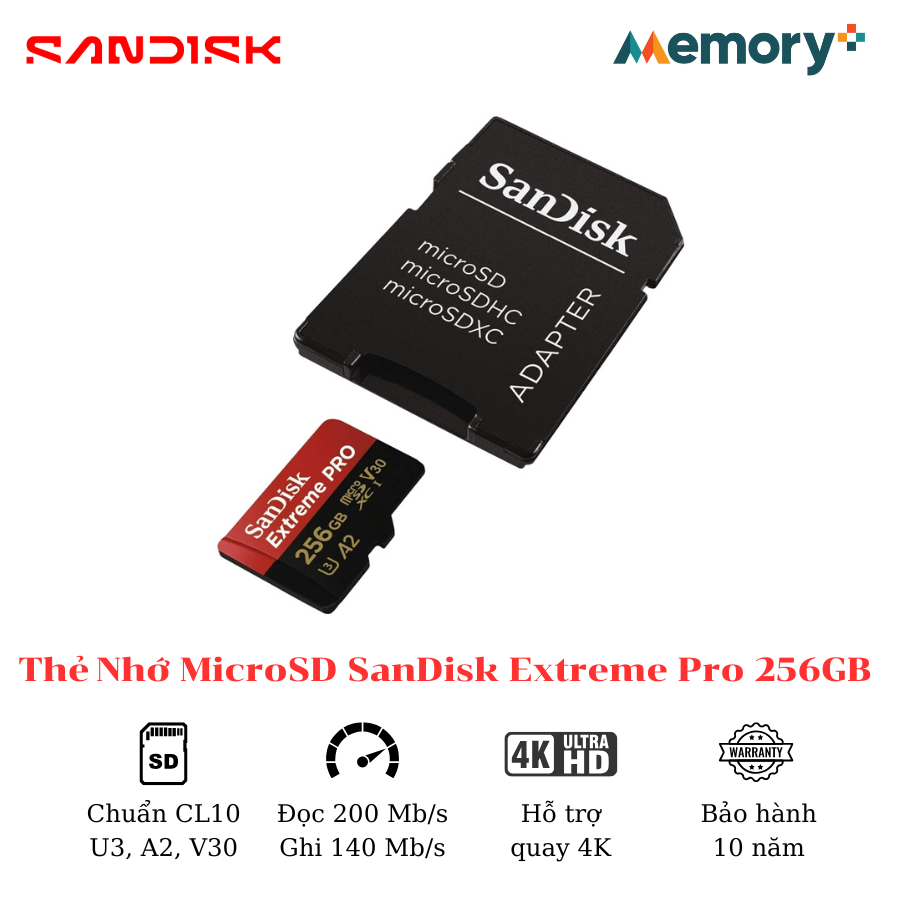 Thẻ Nhớ MicroSD SanDisk Extreme Pro 256GB - Ảnh 2
