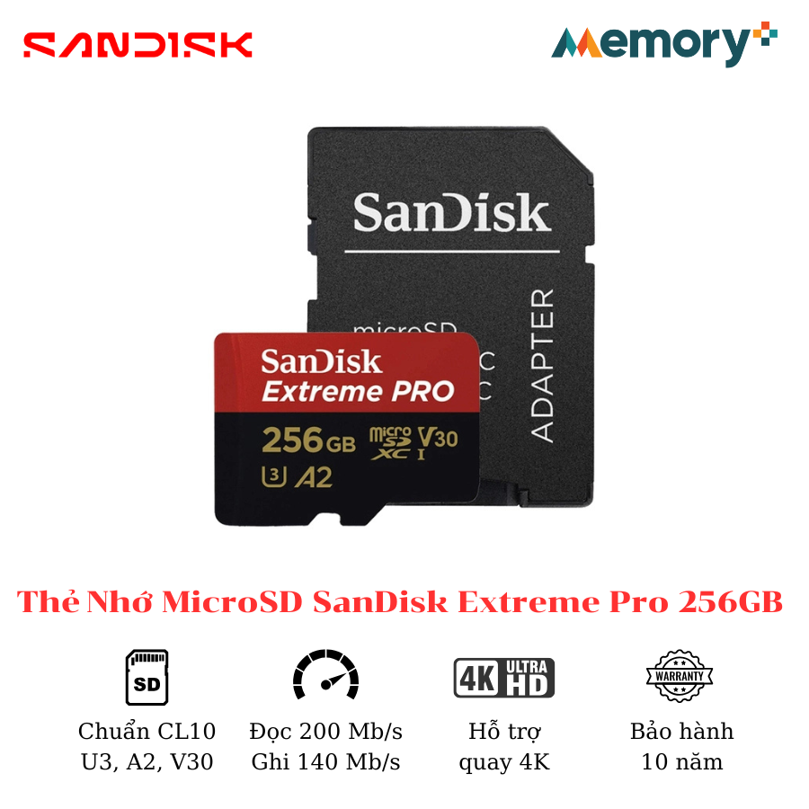 Thẻ Nhớ MicroSD SanDisk Extreme Pro 256GB - Ảnh 3