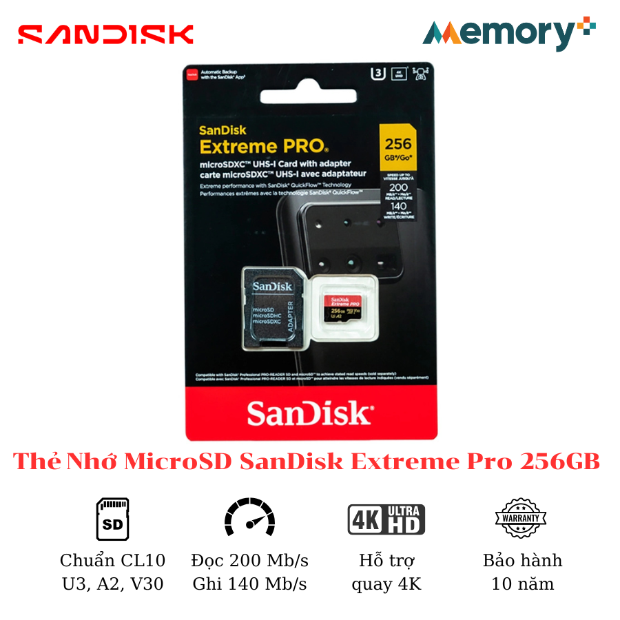 Thẻ Nhớ MicroSD SanDisk Extreme Pro 256GB - Ảnh 4