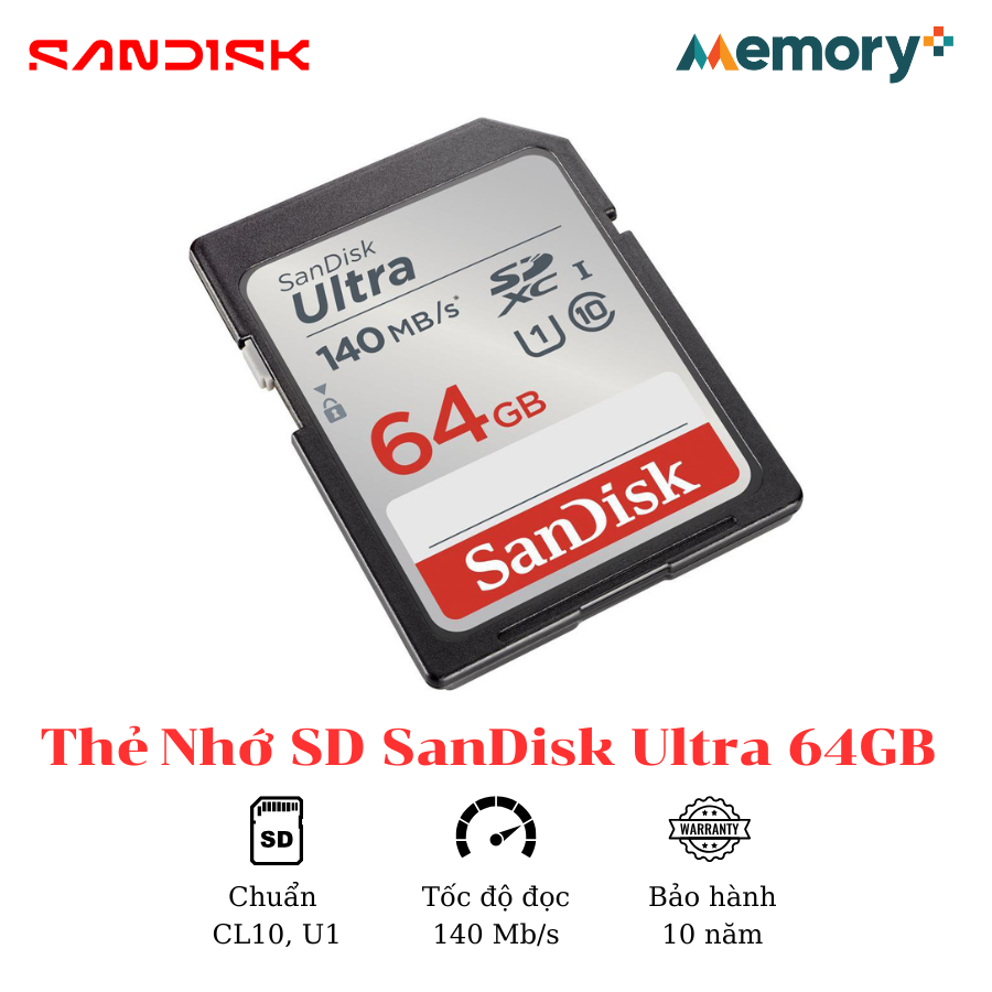 Thẻ Nhớ SD SanDisk Ultra 64GB - Ảnh 3