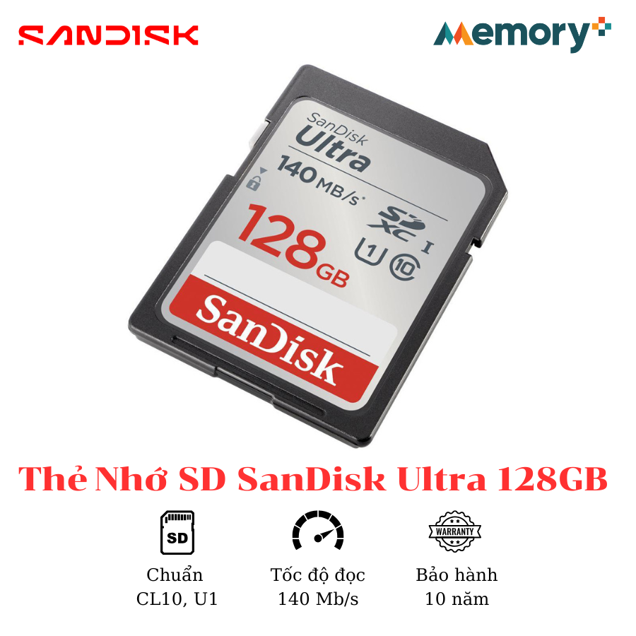 Thẻ Nhớ SD SanDisk Ultra 128GB - Ảnh 3