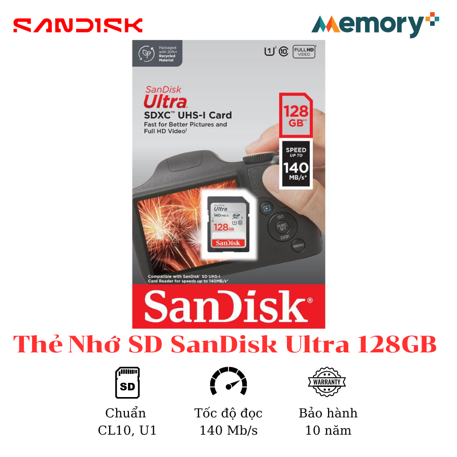 Thẻ Nhớ SD SanDisk Ultra 128GB - Ảnh 4