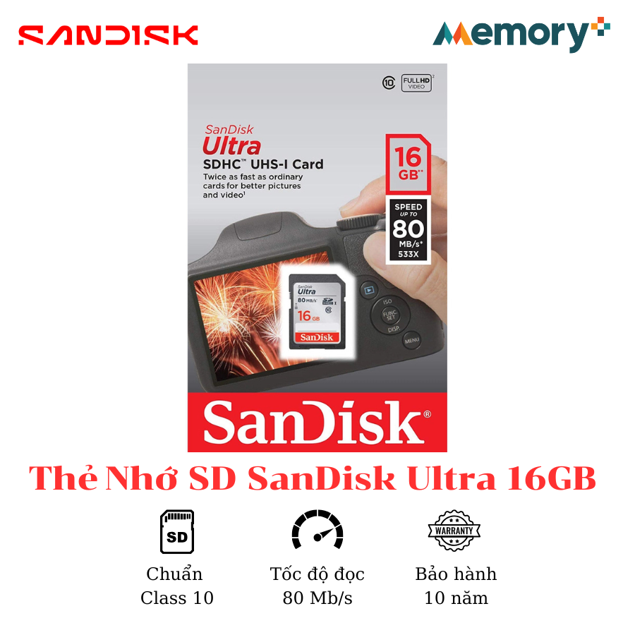 Thẻ Nhớ SD SanDisk Ultra 16GB - Ảnh 4