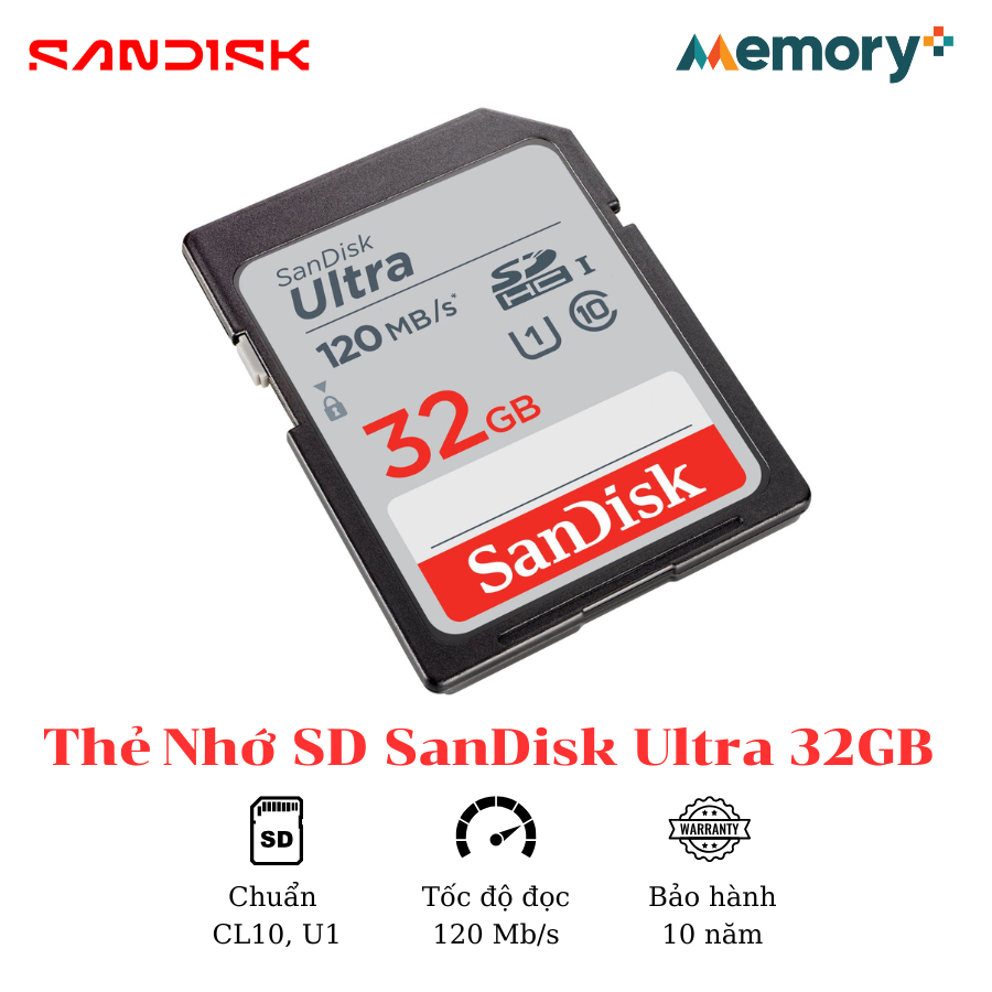 Thẻ Nhớ SD SanDisk Ultra 32GB - Ảnh 2