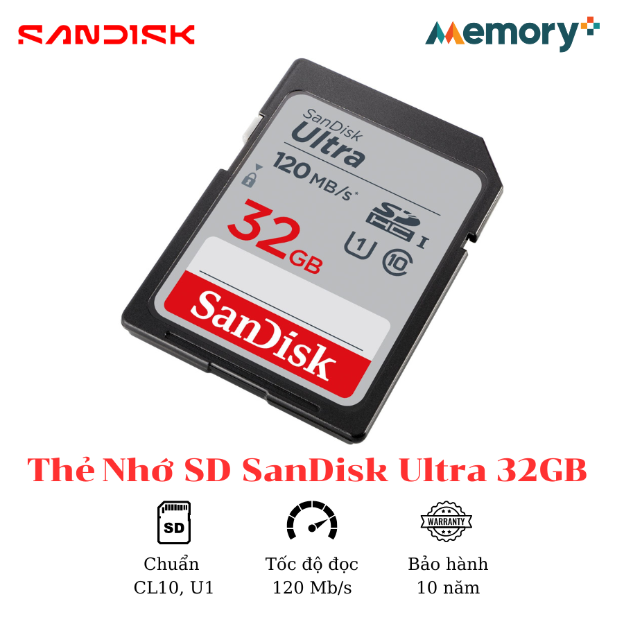 Thẻ Nhớ SD SanDisk Ultra 32GB - Ảnh 3