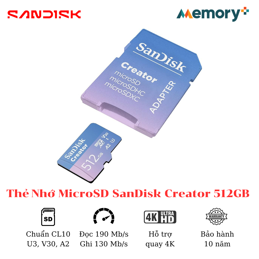 Thẻ nhớ MicroSD SanDisk Creator 512GB - Ảnh 4