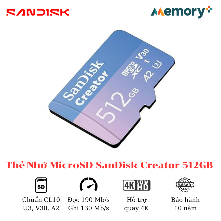 Thẻ nhớ MicroSD SanDisk Creator 512GB - Ảnh 3