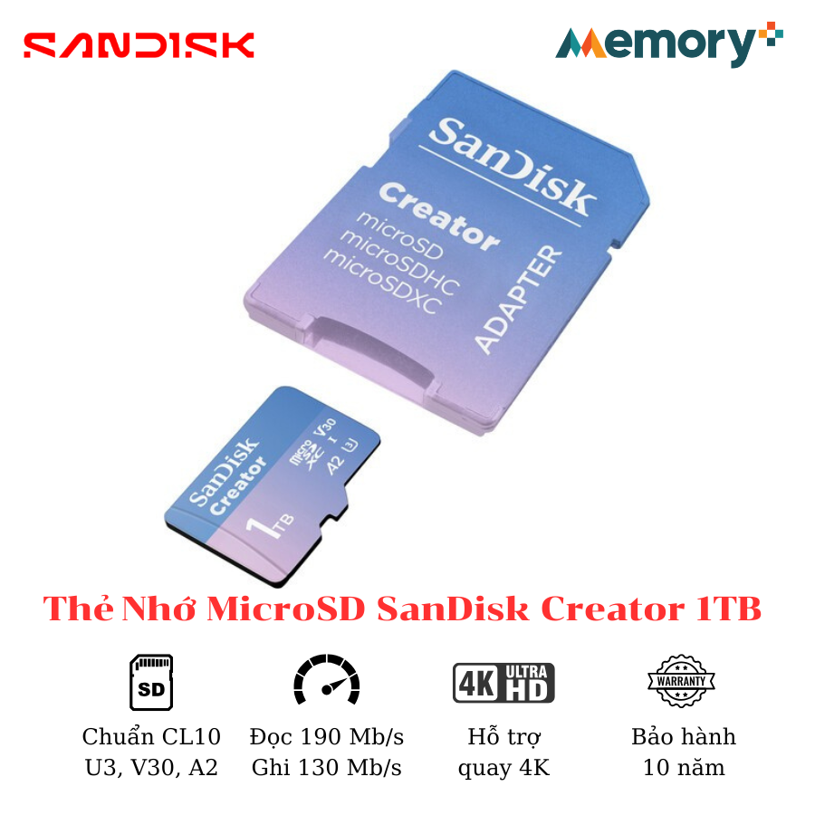 Thẻ nhớ MicroSD SanDisk Creator 1TB - Ảnh 4