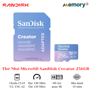 Thẻ nhớ MicroSD SanDisk Creator 256GB