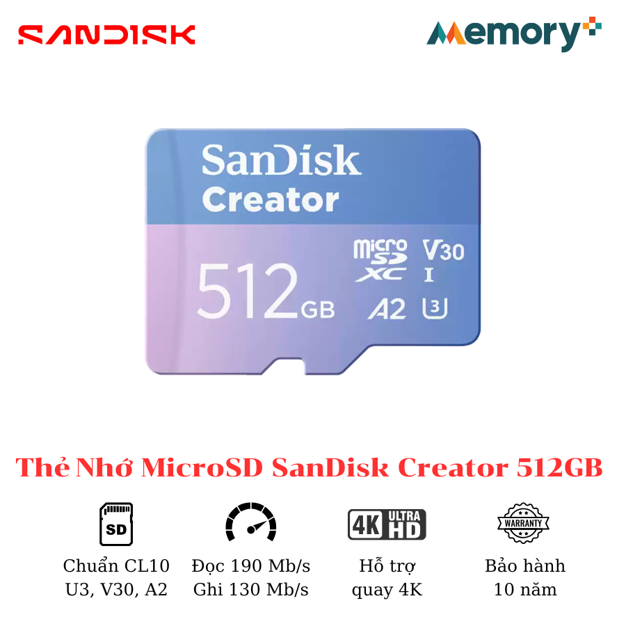 Thẻ nhớ MicroSD SanDisk Creator 512GB - Ảnh 2