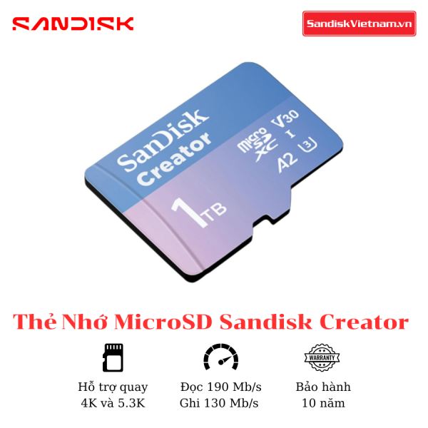 Thẻ nhớ MicroSD Sandisk Creator 1TB Kèm Adapter - Ảnh 3