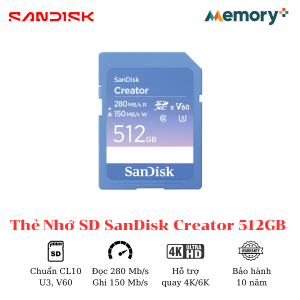 Thẻ nhớ SD SanDisk Creator 512GB