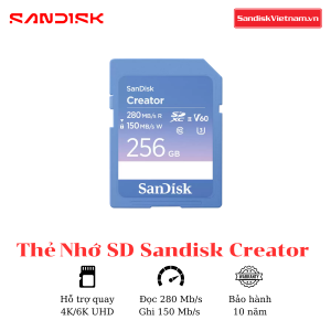 Thẻ nhớ SD SanDisk Creator 256GB