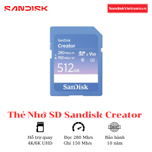 Thẻ nhớ SD SanDisk Creator 512GB