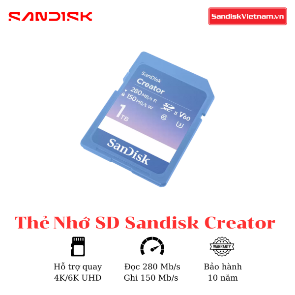 Thẻ nhớ SD SanDisk Creator 1TB - Ảnh 2