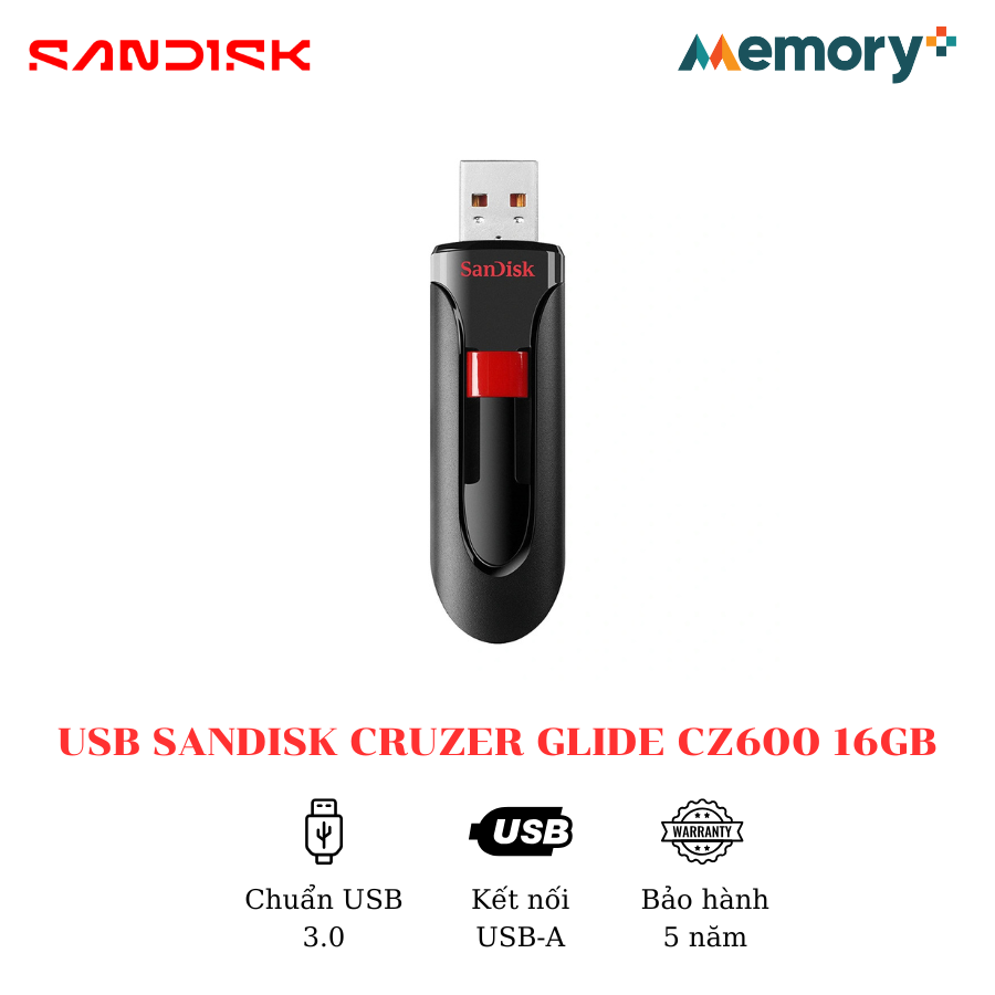USB SanDisk Cruzer Glide 3.0 CZ600 16GB - Ảnh 7
