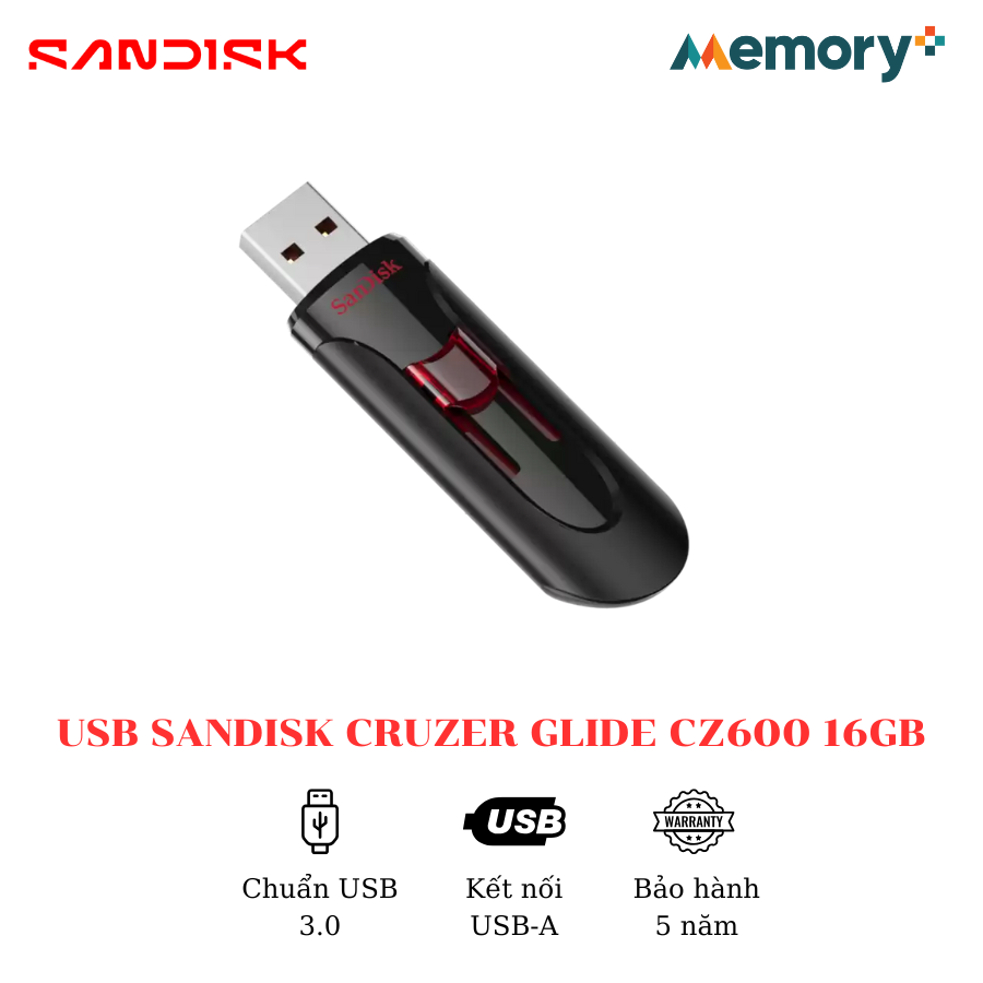 USB SanDisk Cruzer Glide 3.0 CZ600 16GB - Ảnh 6