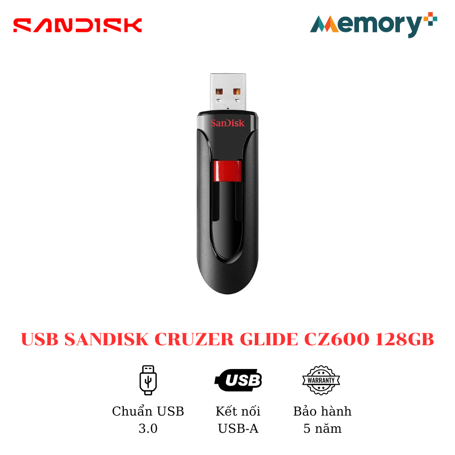 USB SanDisk Cruzer Glide 3.0 CZ600 128GB - Ảnh 7