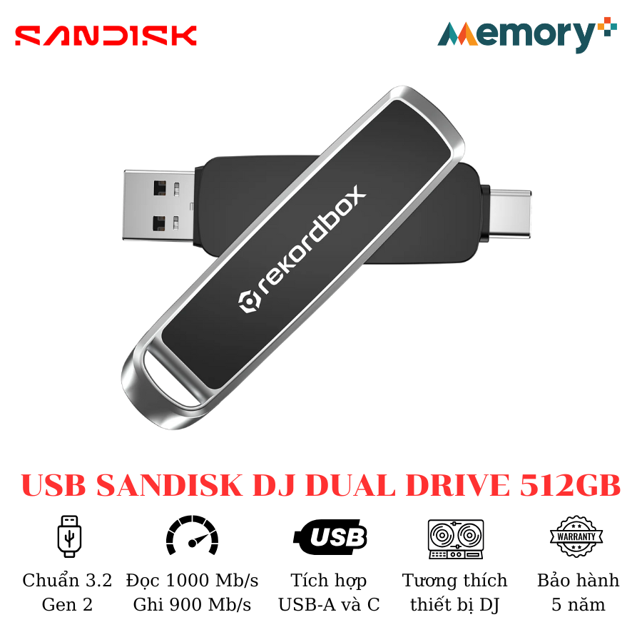 USB Sandisk DJ Dual Drive 512GB