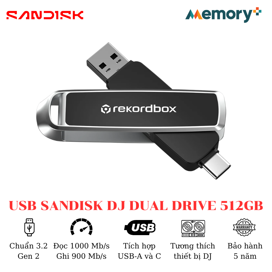 USB Sandisk DJ Dual Drive 512GB - Ảnh 2
