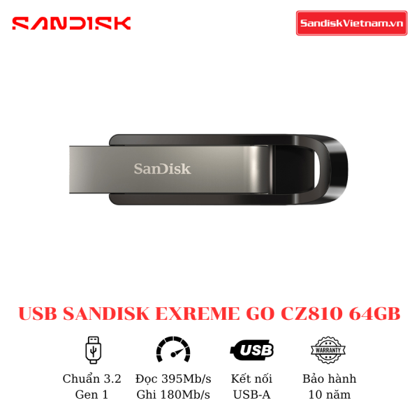 USB SanDisk Extreme Go CZ810 64GB - Ảnh 3