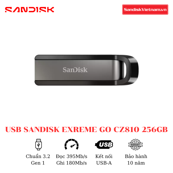USB SanDisk Extreme Go CZ810 256GB - Ảnh 2