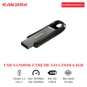 USB SanDisk Extreme Go CZ810 64GB
