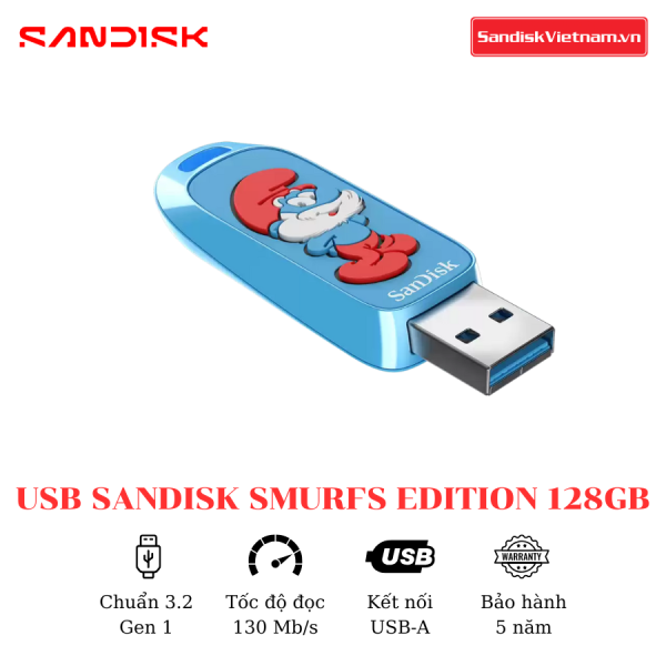 USB SanDisk Smurfs Edition 3.2 128GB - Ảnh 2