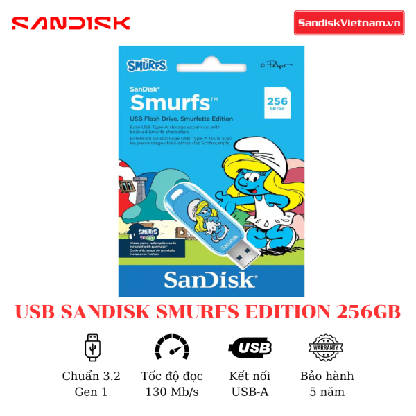 USB SanDisk Smurfs Edition 3.2 256GB - Ảnh 4