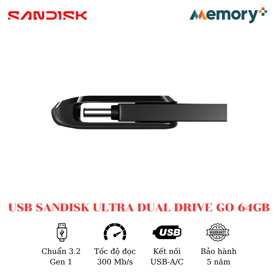 USB SanDisk Ultra Dual Drive Go 64GB - Ảnh 4