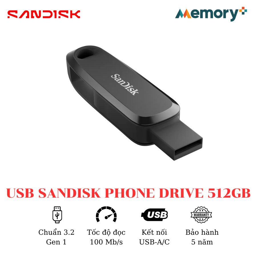 USB SanDisk Phone Drive For Android 512GB - Ảnh 2