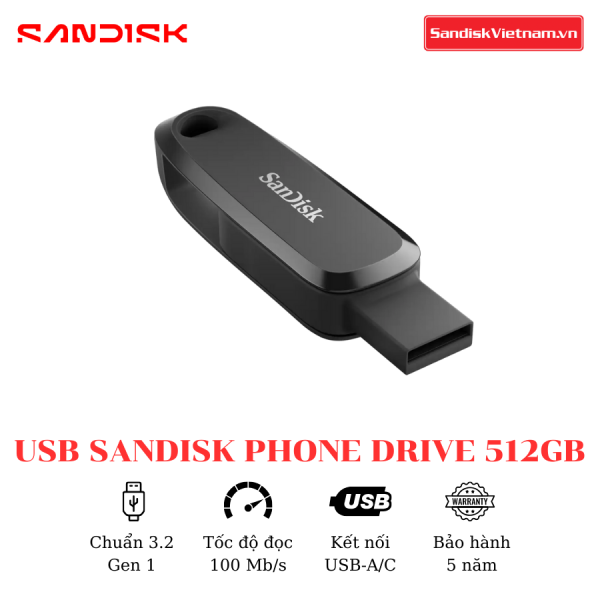 USB SanDisk Phone Drive For Android 512GB - Ảnh 2