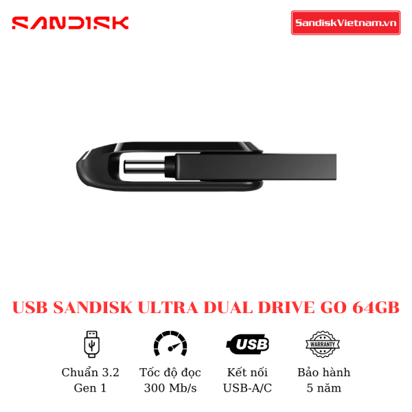 USB SanDisk Ultra Dual Drive Go 64GB - Ảnh 4