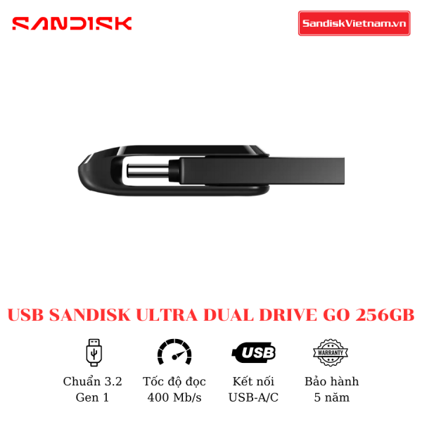 USB SanDisk Ultra Dual Drive Go 256GB - Ảnh 4