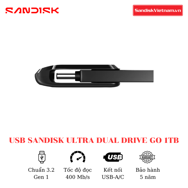 USB SanDisk Ultra Dual Drive Go 1TB - Ảnh 3