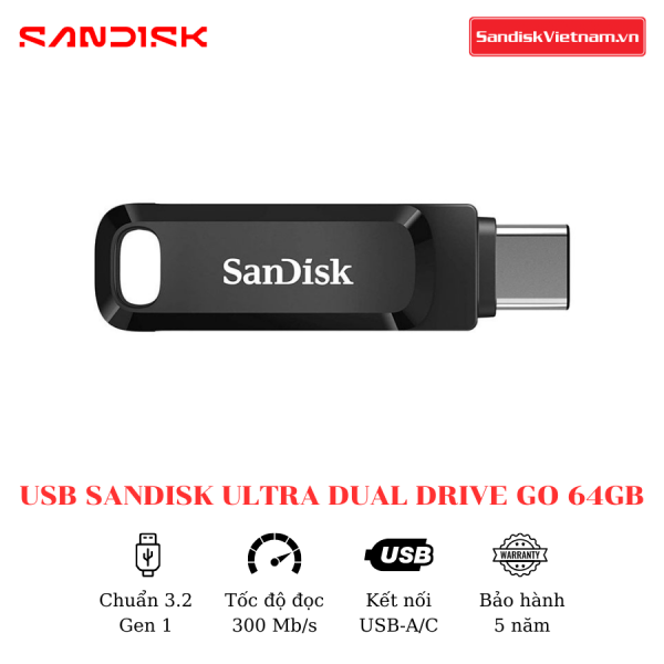 USB SanDisk Ultra Dual Drive Go 64GB - Ảnh 2