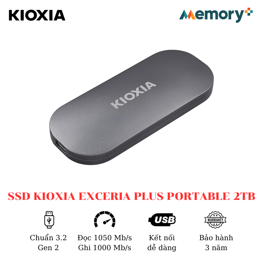 Ổ Cứng Di Động SSD Kioxia Exceria Plus Portable 2TB - Ảnh 3