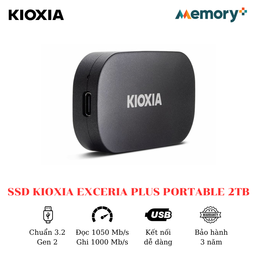 Ổ Cứng Di Động SSD Kioxia Exceria Plus Portable 2TB - Ảnh 4