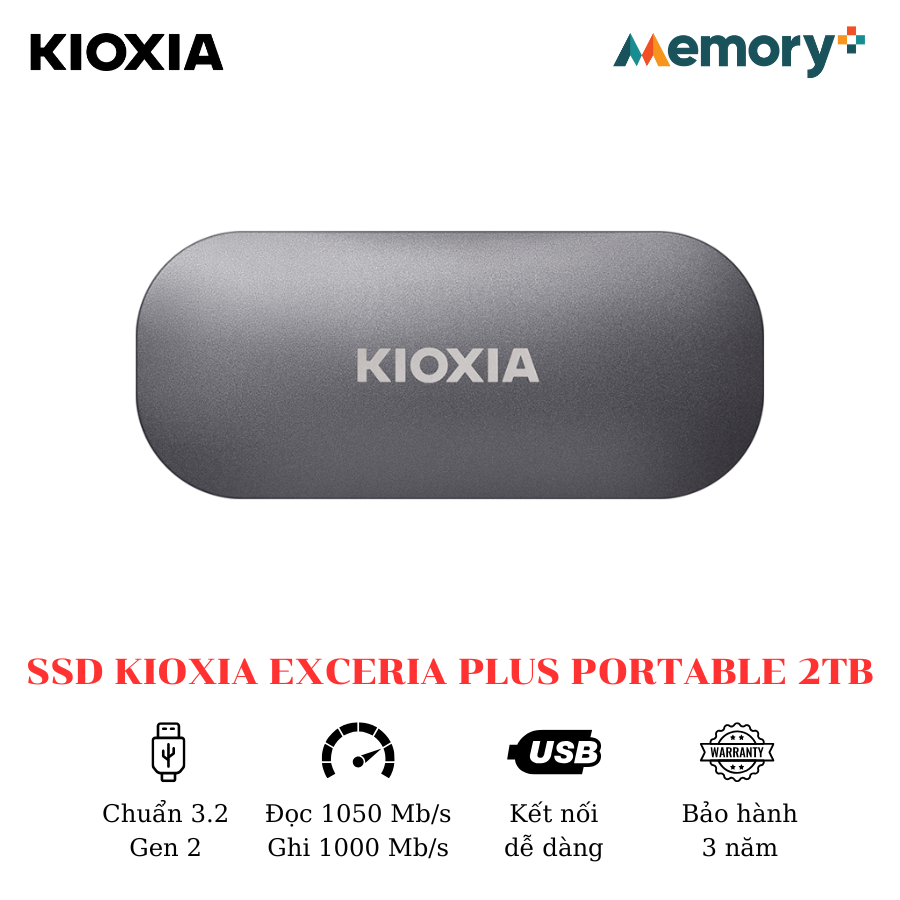 Ổ Cứng Di Động SSD Kioxia Exceria Plus Portable 2TB