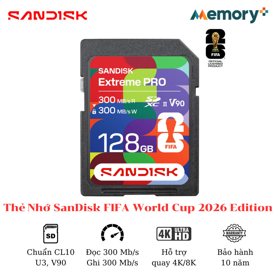 Thẻ Nhớ SD SanDisk FIFA World Cup 2026 Edition 128GB