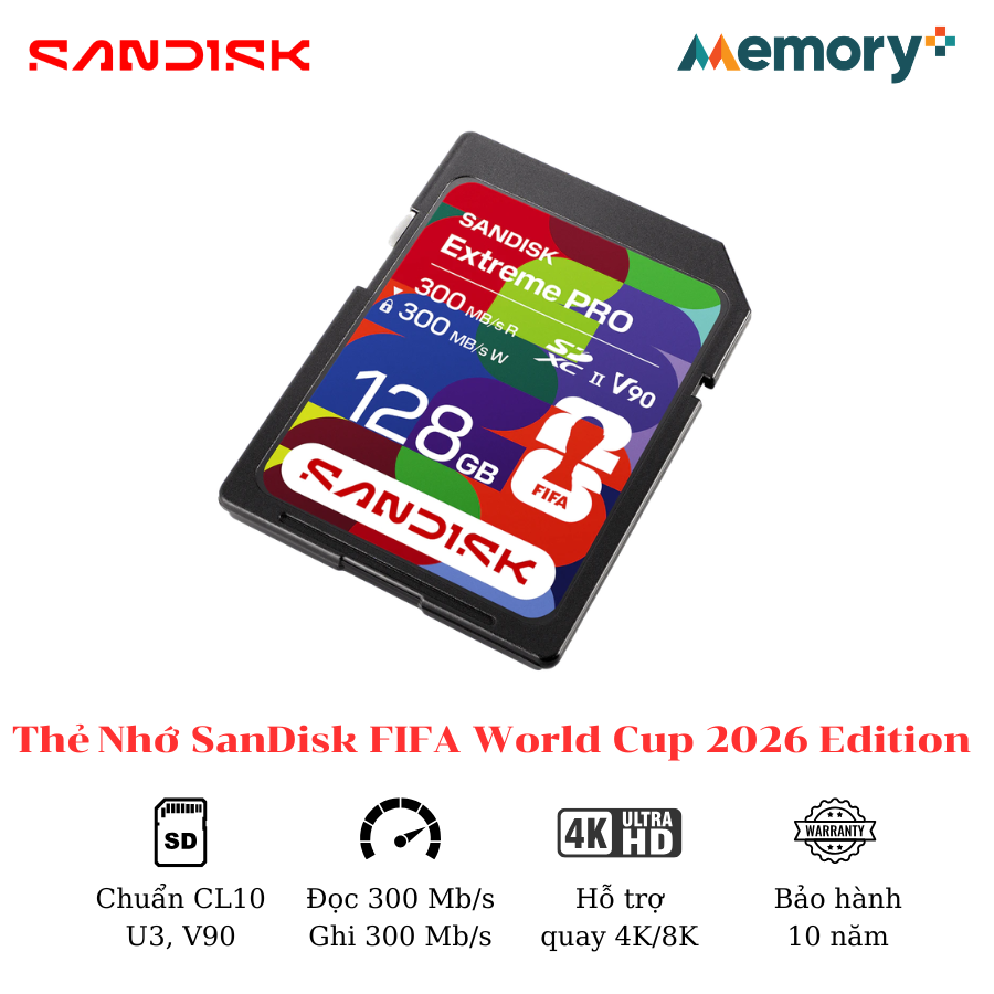 Thẻ Nhớ SD SanDisk FIFA World Cup 2026 Edition 128GB - Ảnh 2