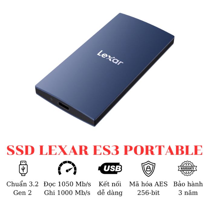 Ổ Cứng Di Động Lexar ES3 Portable 1TB - Ảnh 3