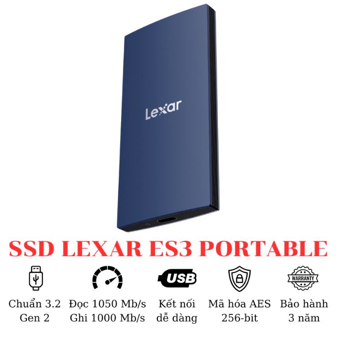 Ổ Cứng Di Động Lexar ES3 Portable 1TB - Ảnh 2